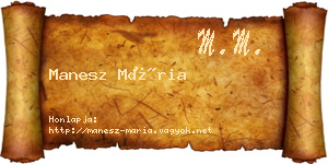 Manesz Mária névjegykártya